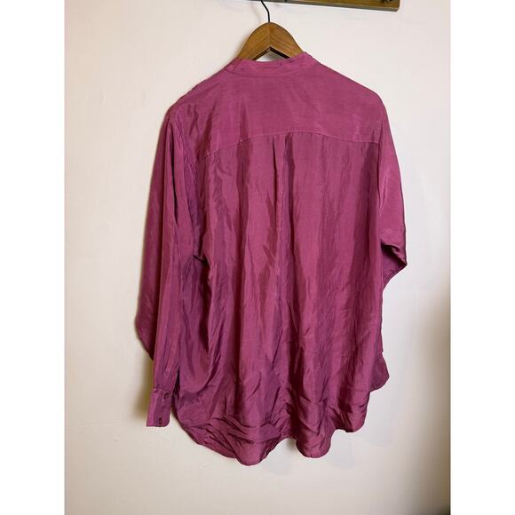 NWOT Millie Keaton Top in Plum Washed Silk Women’s Sz S - Picture 6 of 8
